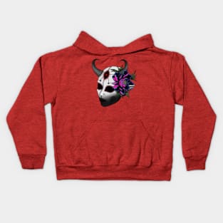 Demon Mask with Flower Kids Hoodie